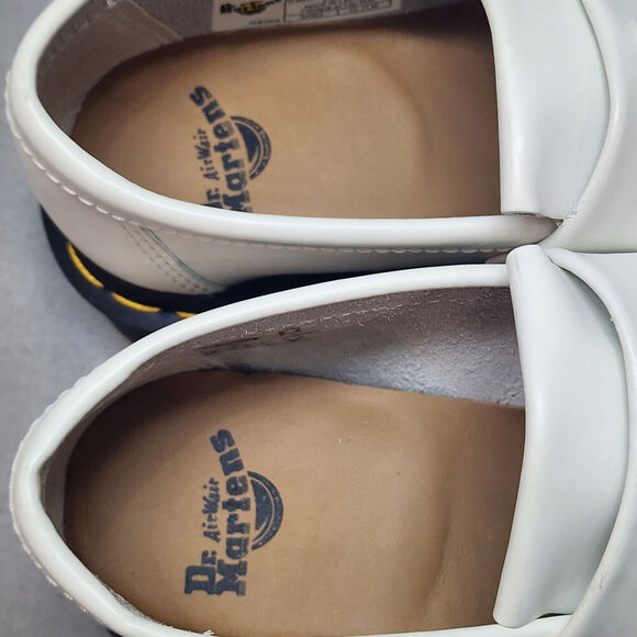 DOC MARTEN ADRIAN YELLOW STITCH WHITE LEATHER TASSEL LOAFERS SIZE M 5 W 6 NWOB‎ - Picture 7 of 8